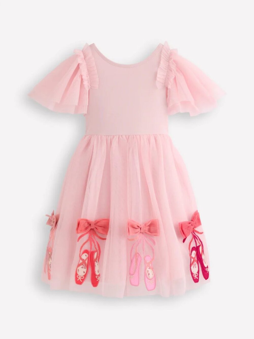 NWT Mini Boden Short Sleeve Logo Tulle Dress